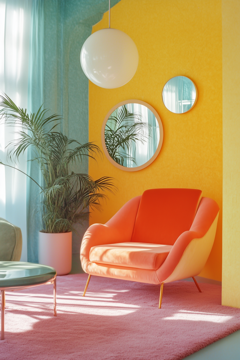Modern Interior with Orange Armchair
